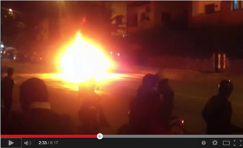حريق و انفجار سيارة وسط الدار البيضاء