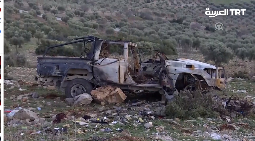 شاهد دبابات الجيش التركي تدمر سيارة مفخخة حاولت تنفيذ هجوم انتحاري ضد قوات الجيش السوري الحر