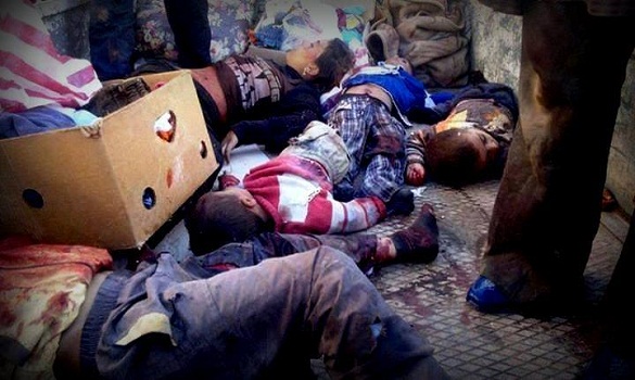 1500 نازح سوري يتعرضون للذبح والحرق بيد النصيريين والشيعة