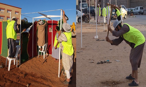 تهيئة أكبر مصلى في مدينة سلا بحي الانبعاث استعدادا لتراويح ليالي رمضان