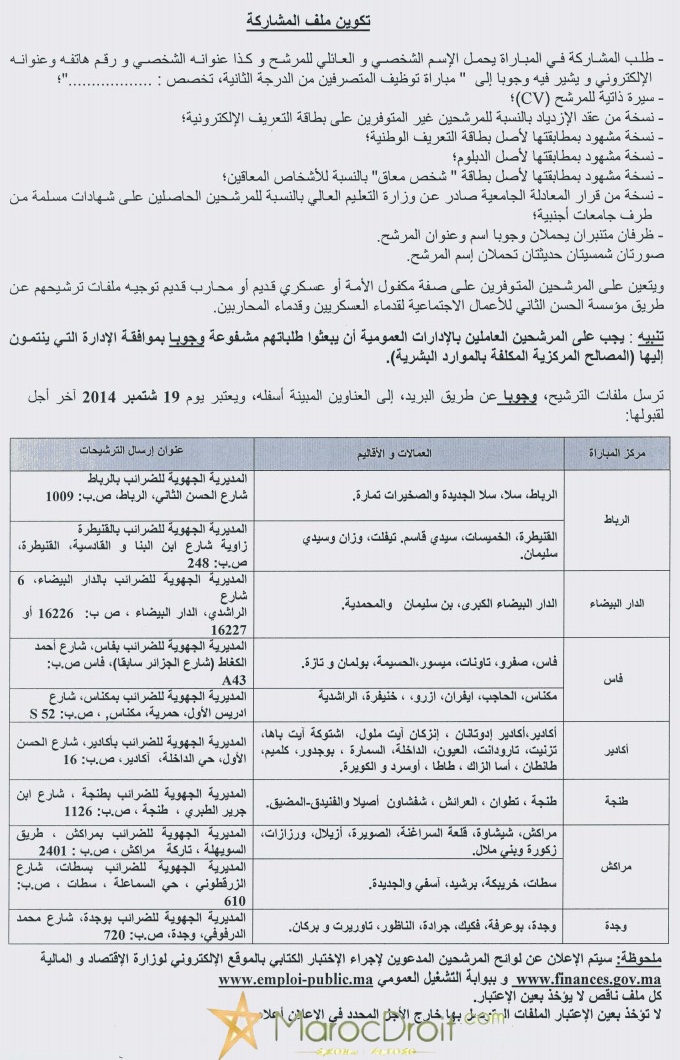 وزارة الاقتصاد والمالية: مباراة لتوظيف 252 متصرفا من الدرجة الثانية
