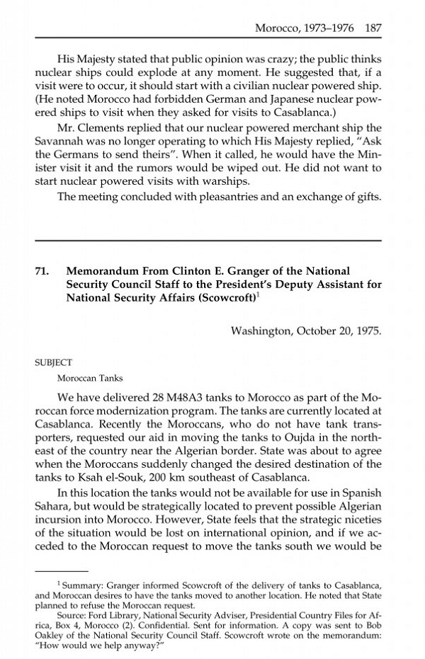 الوجه العسكري الخفي للمسيرة الخضراء من خلال وثائق الخارجية الأمريكية