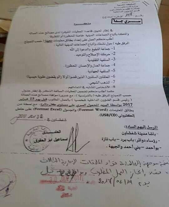 غريب.. وثيقة لوزارة الداخلية تصف كل الحركات الإسلامية في المغرب بالمحظورة أو المتطرفة!!