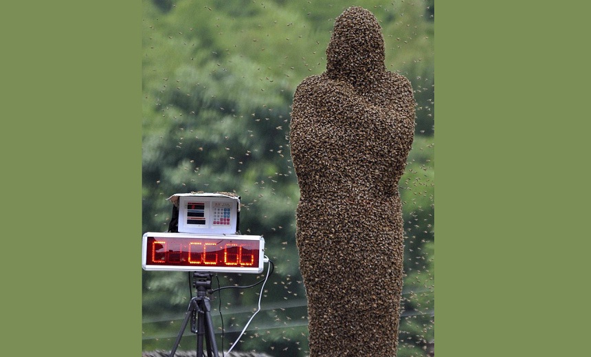 سعودي يعتزم دخول "غينيس" بتغطية جسمه بـ100 كغم نحل