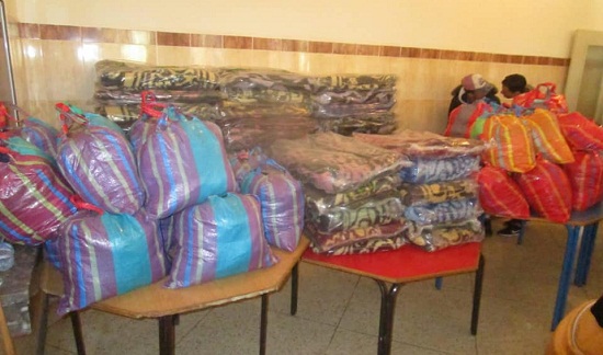 قافلة تضامنية من مدينة فاس صوب منطقة "عين اللوح" لجمعية النور للتنمية والثقافة