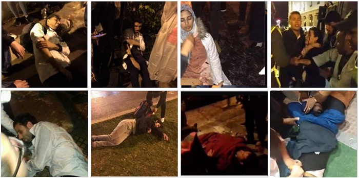 بالصور.. فض اعتصام التنسيقيات الثلاث للأساتذة من أمام البرلمان باستعمال شاحنة ضخ المياه