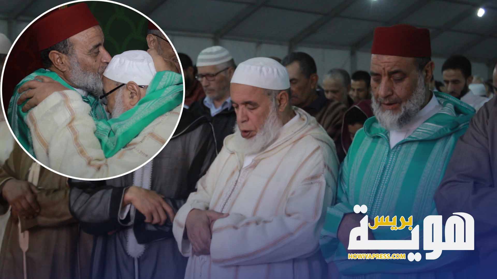 أخلاق الكبار..الشيخان السحابي والغربي يقبلان يدَيْ بعضهما