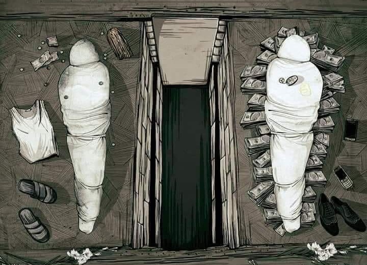 كاريكاتير.. ماذا يأخذ الميت معه من الدينا؟!