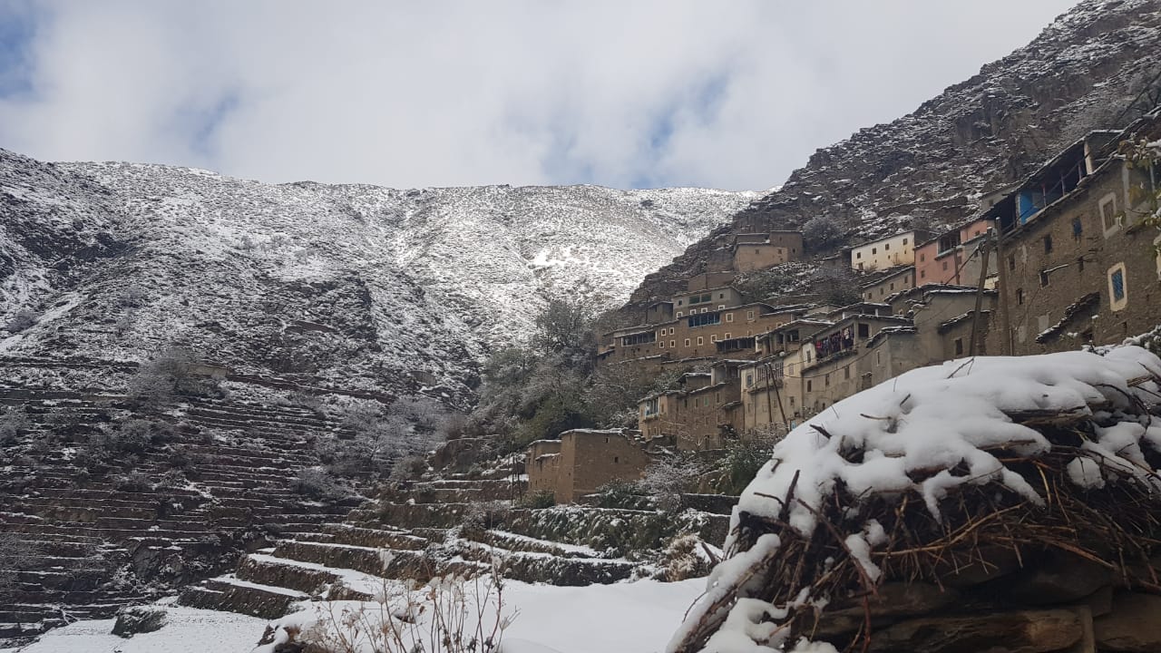 صورة.. تساقط الثلوج على جبال الأطلس (إقليم تارودانت)