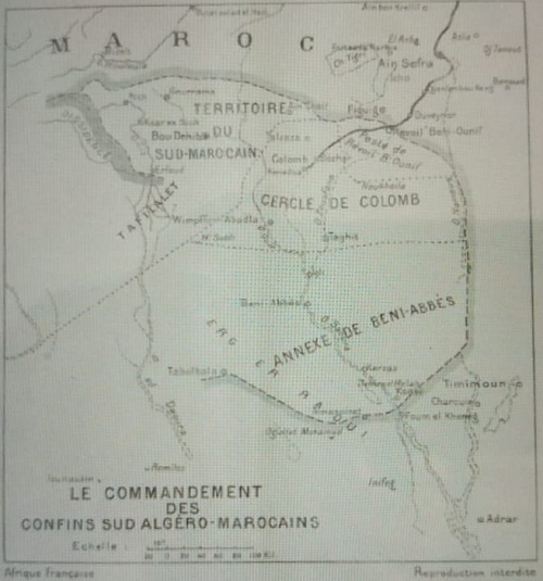 لحمادة المغربية كما جاء بمرسوم: توحيد التَّحَكُّم والقيادة في التخوم الجزائرية-المغربية (1930)