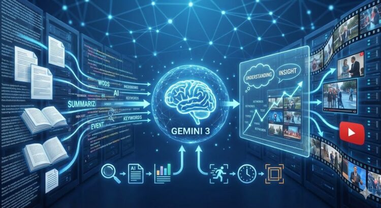 صورة تعبيرية توضح قدرات نموذج جيميني 3 من غوغل في تحليل النصوص والفيديو