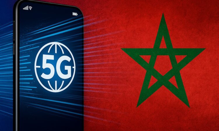 رمز شبكة 5G على هاتف ذكي يعكس السرعة العالية واستهلاك البيانات الكبير في المغرب