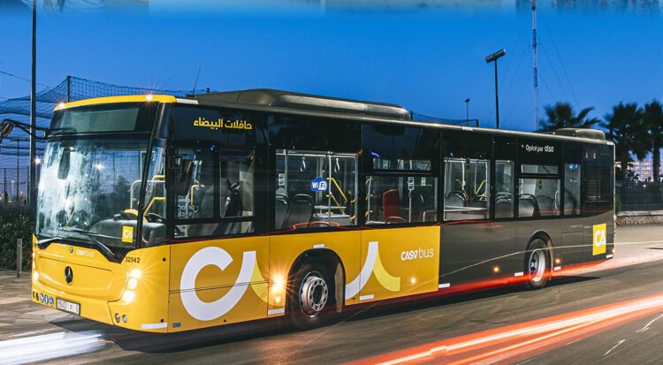 حافلات ألزا بالدار البيضاء أثناء الخدمة اليومية في إطار الأشغال الحضرية