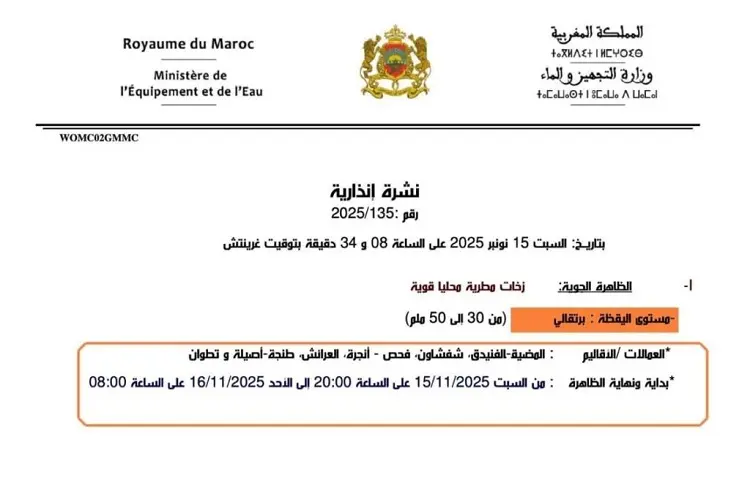 اضطراب جوي قوي يضرب شمال المغرب