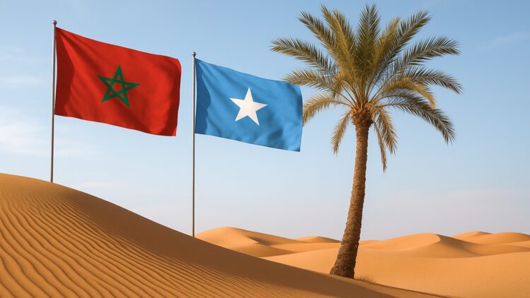صورة تعبيرية لعلمي المغرب والصومال في سياق توضيح موقف مقديشو من قضية الصحراء المغربية