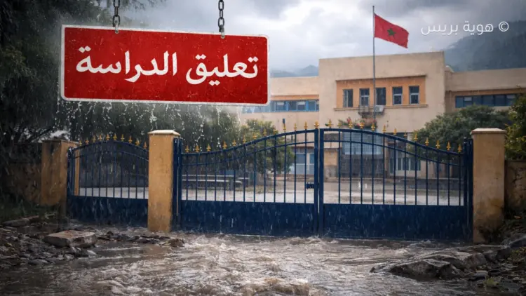 تساقطات قوية تؤدي إلى تعليق الدراسة بإقليم تطوان